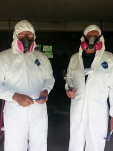 Bruce and Alan ready for asbestos removal