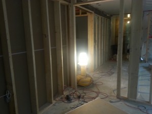 new offices being drywalled