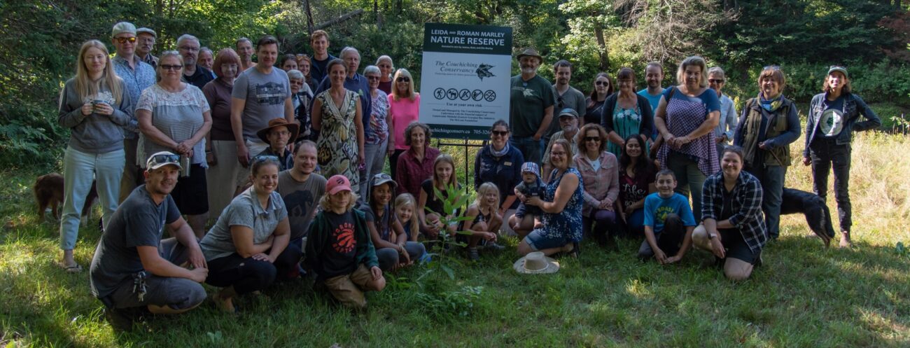 group photo of unveiling at marley nature reserve