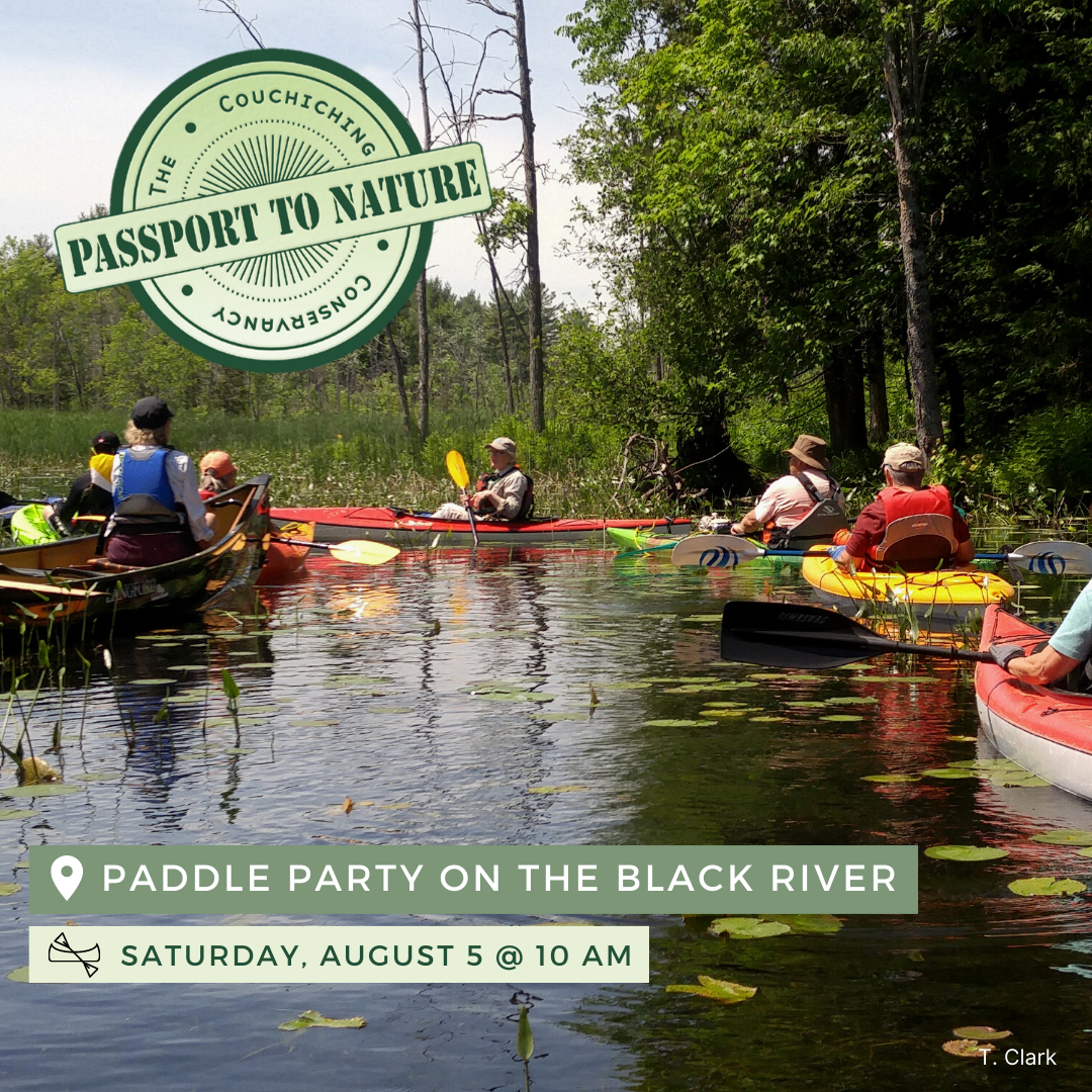 passport to nature, paddle party on the black river August 5th