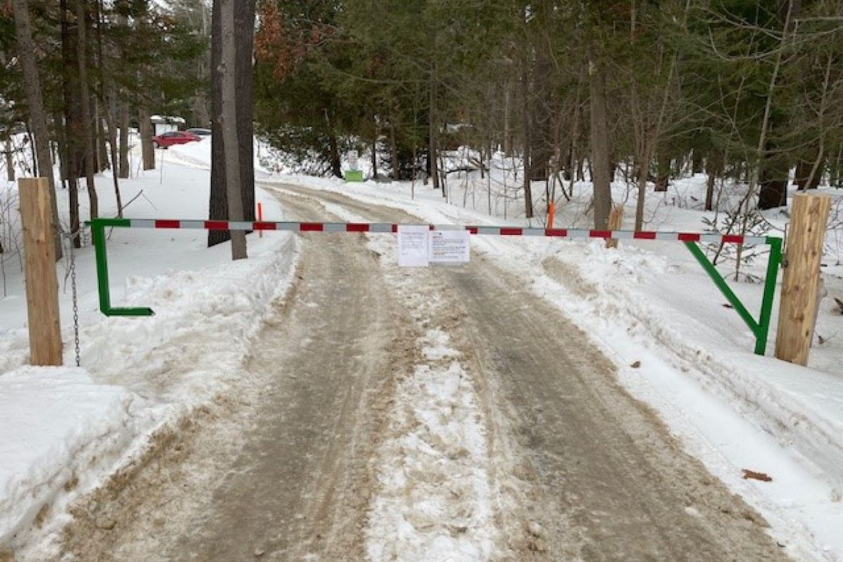 Metal Gate across Grant's Woods Nature Reserve Entrance